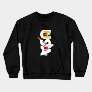 USA Map in White - Hamburger, Spatula, Beer Crewneck Sweatshirt